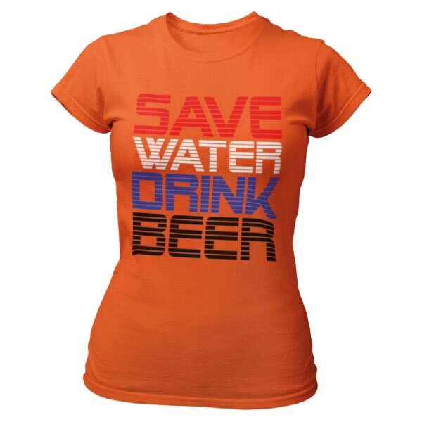 SAVE WATER DRINK BEER T-SHIRT DAMES