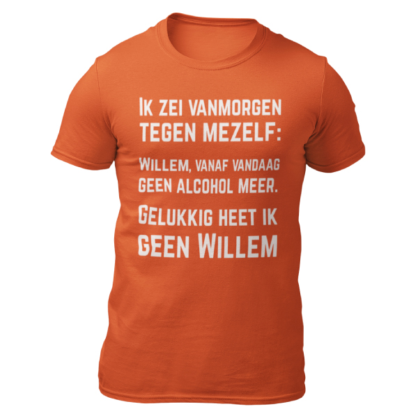 Geen Alcohol Willem Koningsdag T-shirt