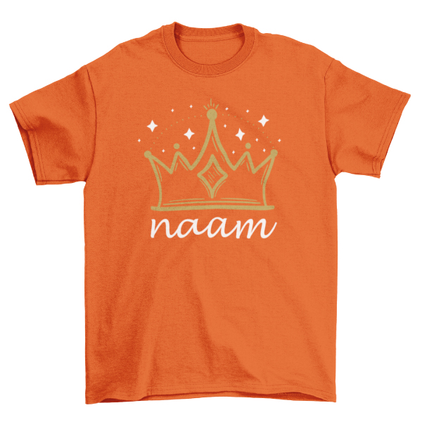 Kroon Met Eigen Naam Koningsdag Kinder T-shirt