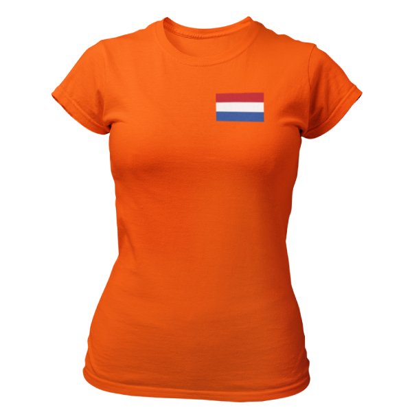 NL Vlag Oranje T-Shirt Dames